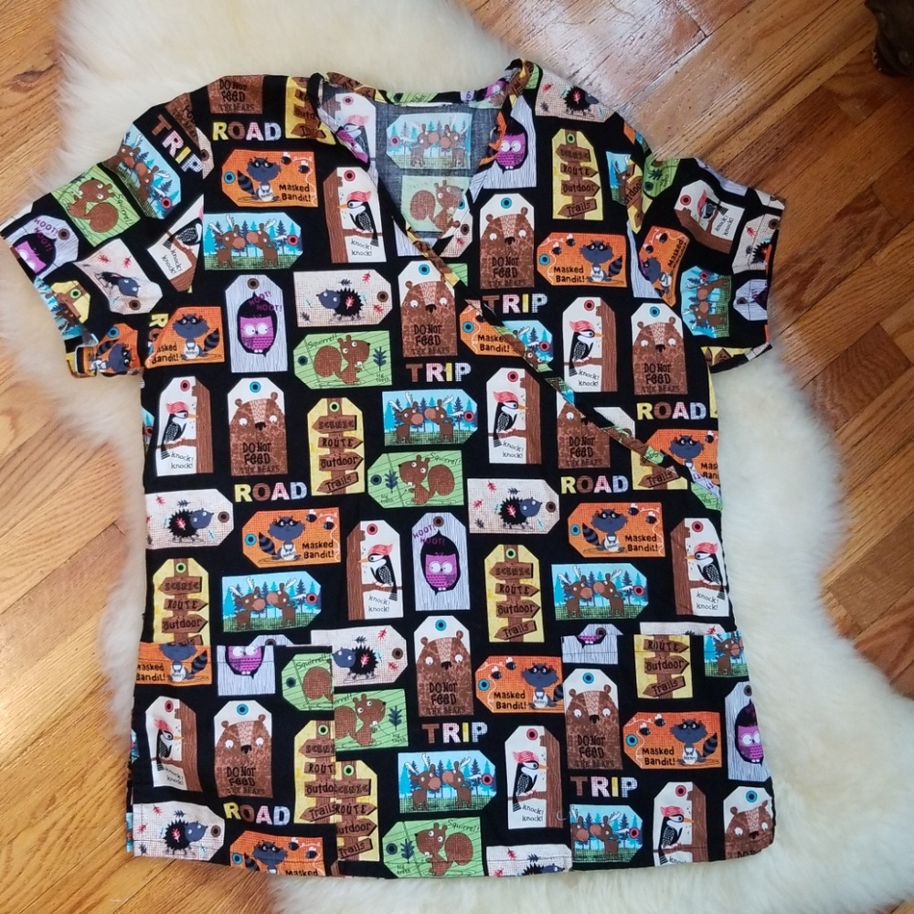 Woodland Animals Scrub Top